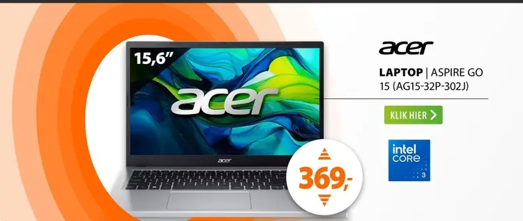Aanbieding: Laptop aspire go 15