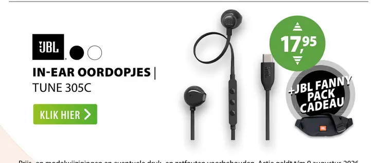 Aanbieding: In-ear oordopjes tune 305c