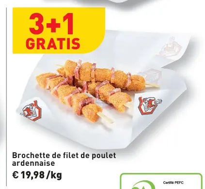 Offre: Brochette de filet de poulet ardennaise