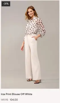 Aanbieding: Irza Print Blouse Off White