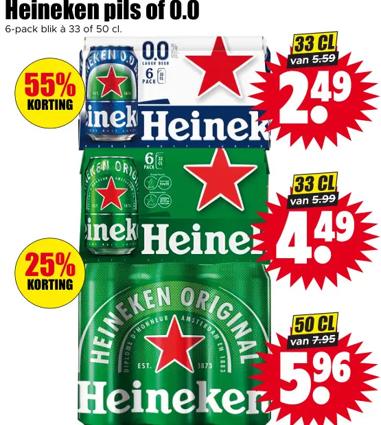 Aanbieding: Heineken pils of 0.0