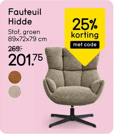 Aanbieding: Fauteuil Hidde - groen