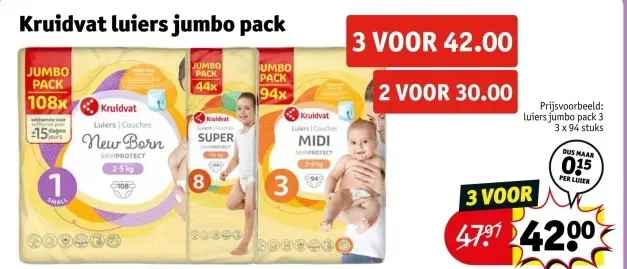 Aanbieding: Kruidvat luiers jumbo pack