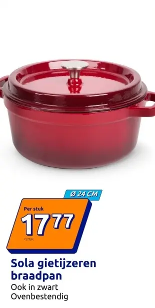 Aanbieding: Sola gietijzeren braadpan