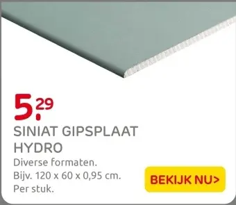 Aanbieding: Siniat gipsplaat hydro