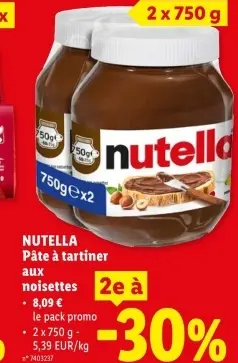 Offre: Pâte à tartiner aux noisettes