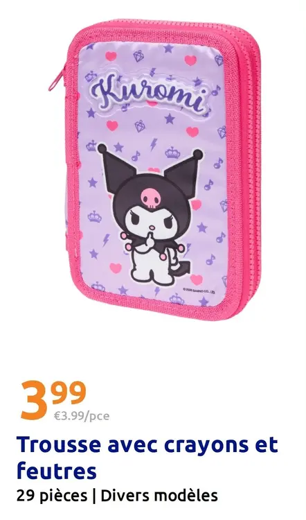 Offre: Trousse avec crayons et feutres