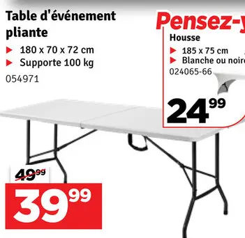 Offre: Table d'événement pliante