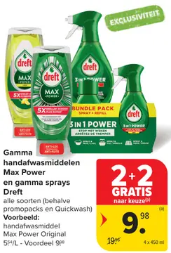 Aanbieding: Gamma handafwasmiddelen Max Power en gamma sprays