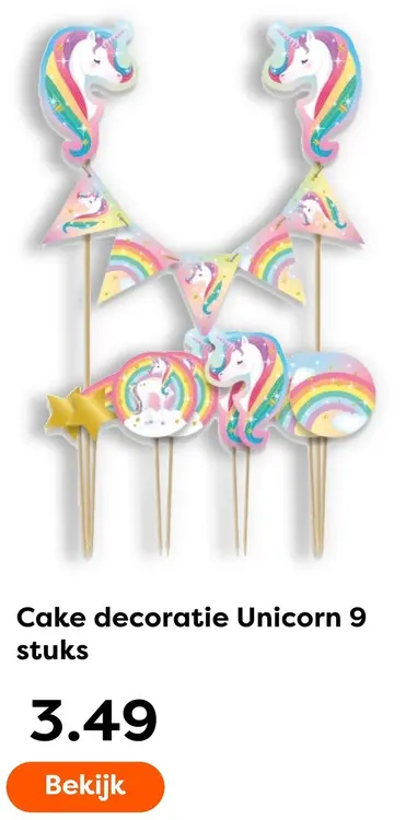 Aanbieding: Cake decoratie Unicorn