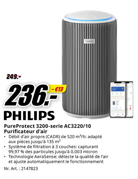 Offre: PureProtect 3200-serie AC3220/10 Purificateur