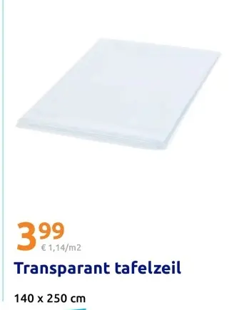 Aanbieding: Transparant tafelzeil