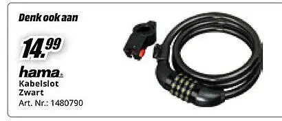 Aanbieding: Kabelslot Zwart