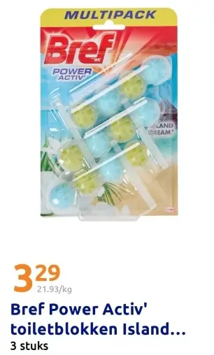Promotie: Bref Power Activ' toiletblokken Island dream