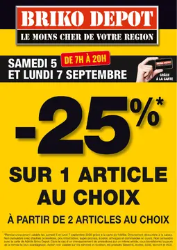 Briko Depot couverture de brochure
