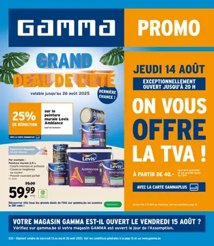 GAMMA couverture de brochure