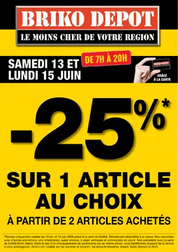 Briko Depot couverture de brochure