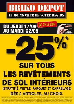 Briko Depot couverture de brochure