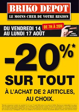 Briko Depot couverture de brochure