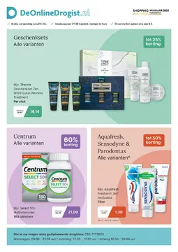 De Online Drogist folder voorblad