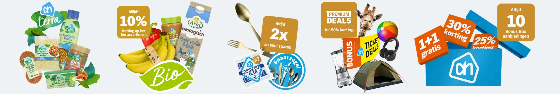 De voordelen van Albert Heijn premium als afbeeldingen op een rij