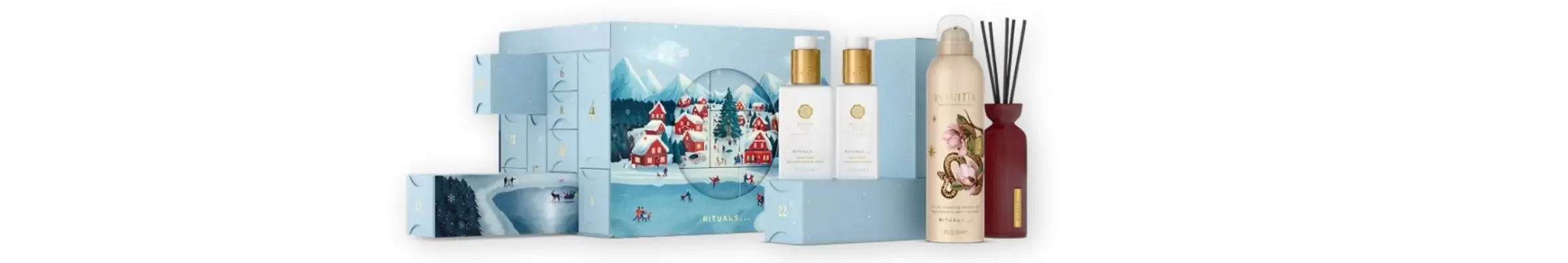 The RItuals adventskalender '25, blauwe verpakking en 24 aftelvakkjes
