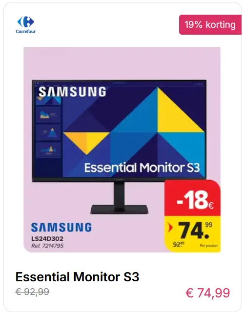 Aanbieding Samsung Essential Monitor S3 marketingtruc voorbeeld