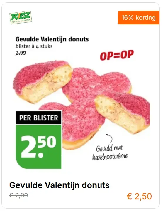 Valentijn - Snack - Cadeau - Hem of haar - Donut